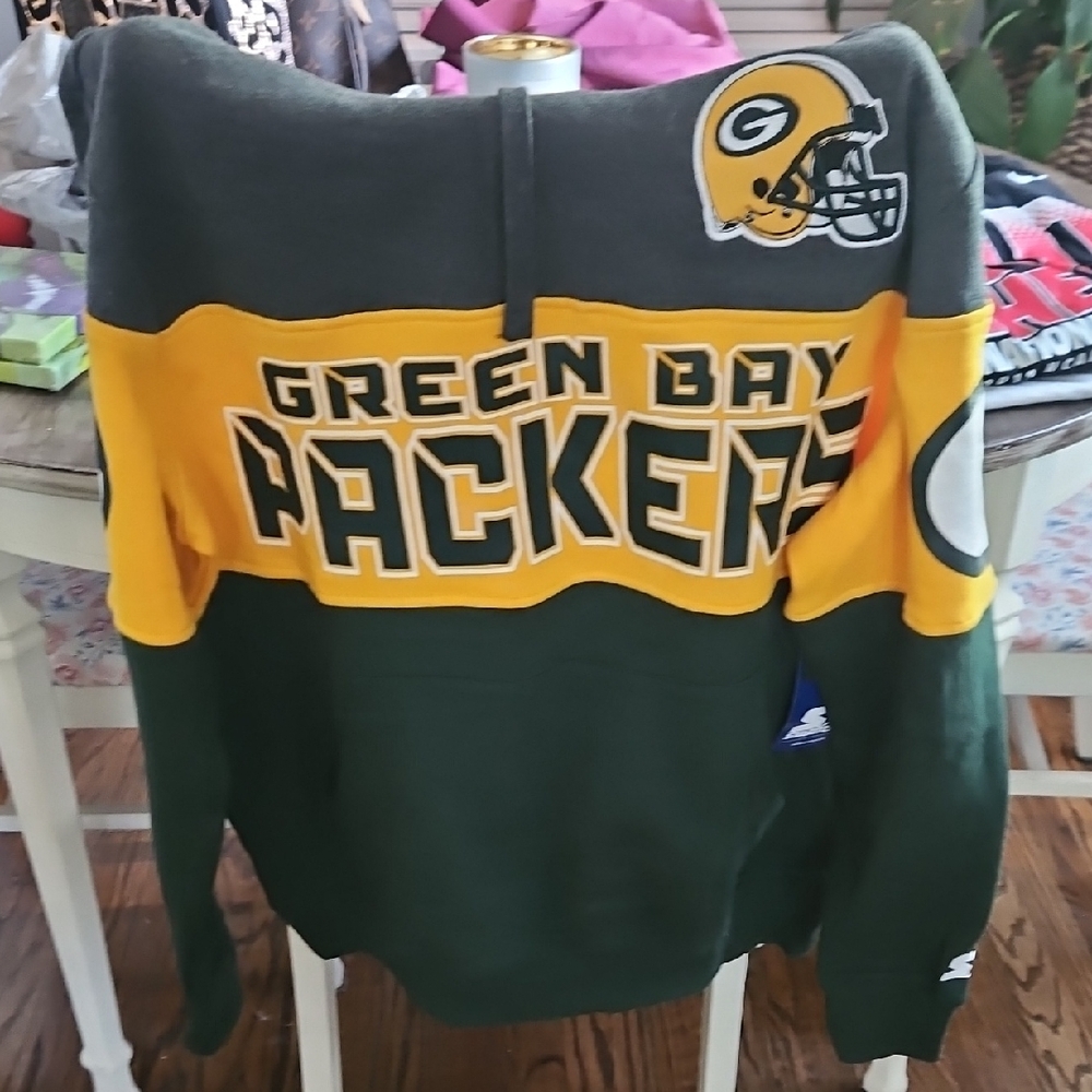 STARTER Green Bay Packers Green and Yellow Sweatshirt